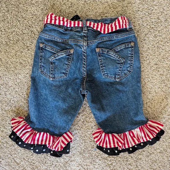 Old Navy Red White Blue Minnie Mouse Long shorts Ruffles Size 8 - Picture 6 of 9